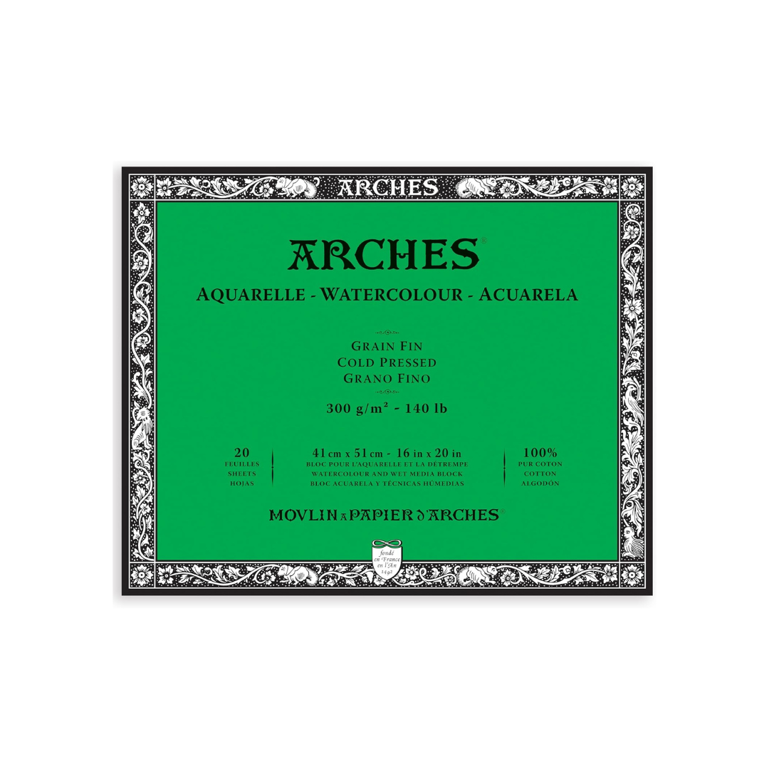 Arches Watercolor Block 16x20-inch Natural White 100% Cotton Paper