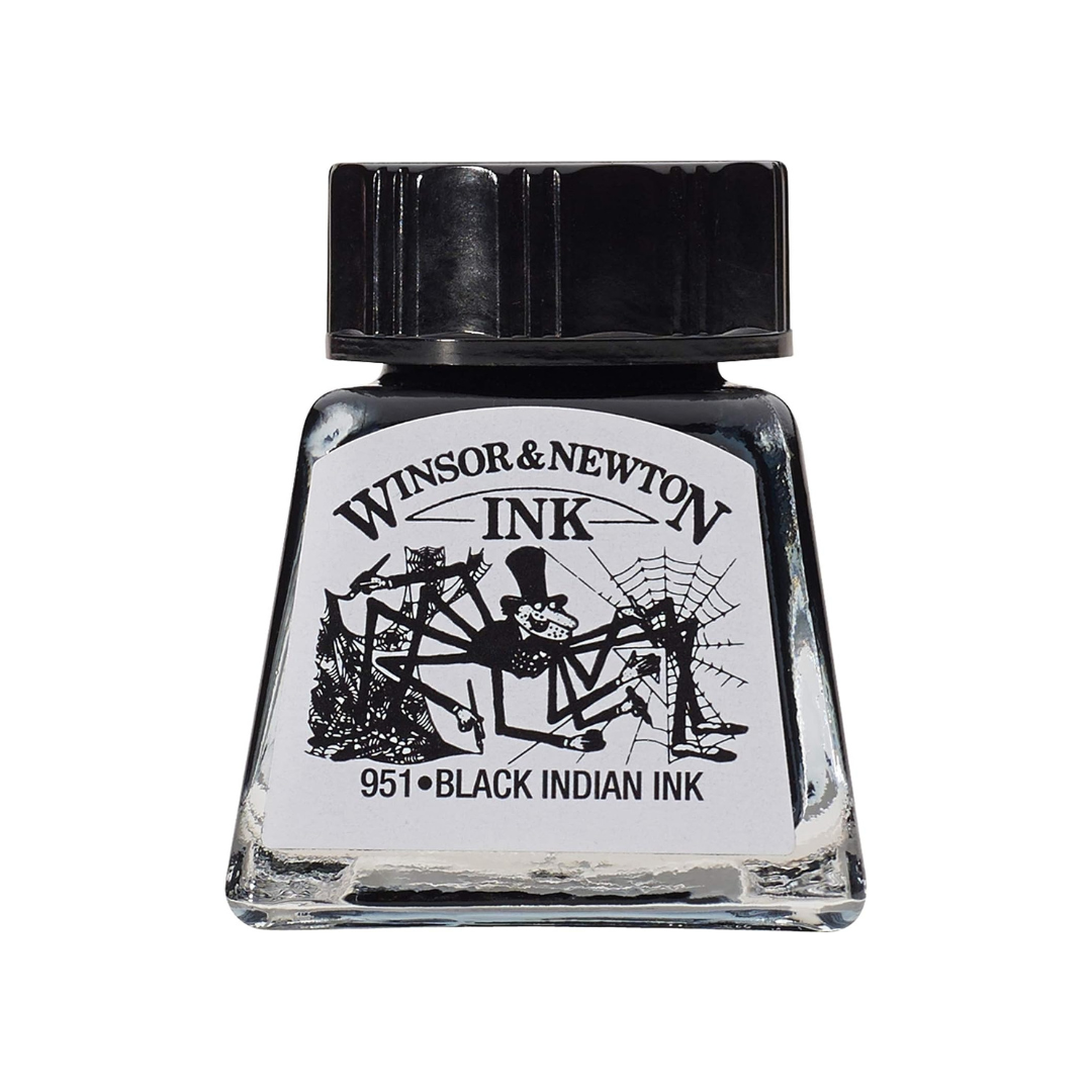 Winsor & Newton Drawing Ink, 14ml Bottle, Black Indian