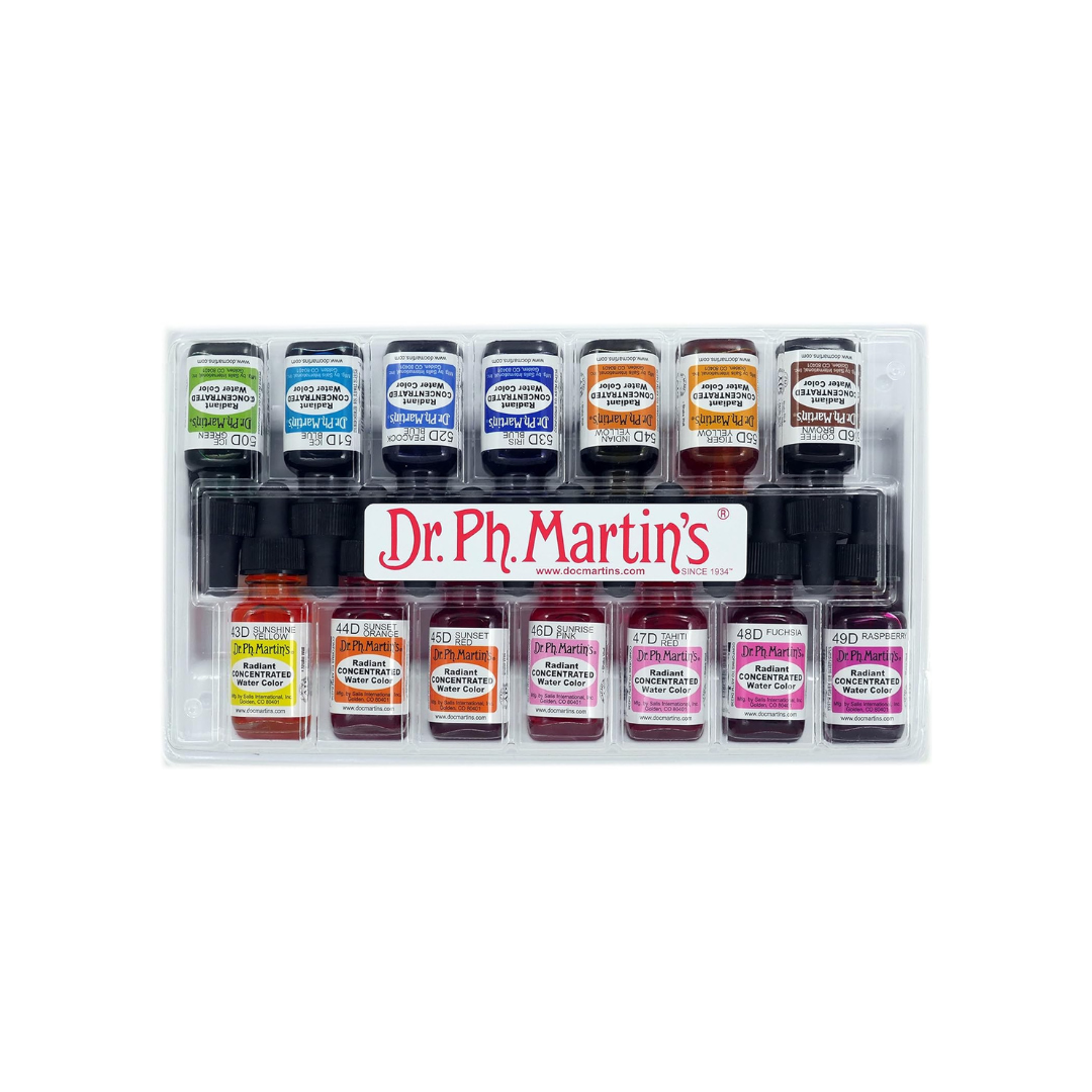 Dr. Ph. Martin's Radiant Concentrated Water Color, 0.5 oz, Set of 14 (Set D)