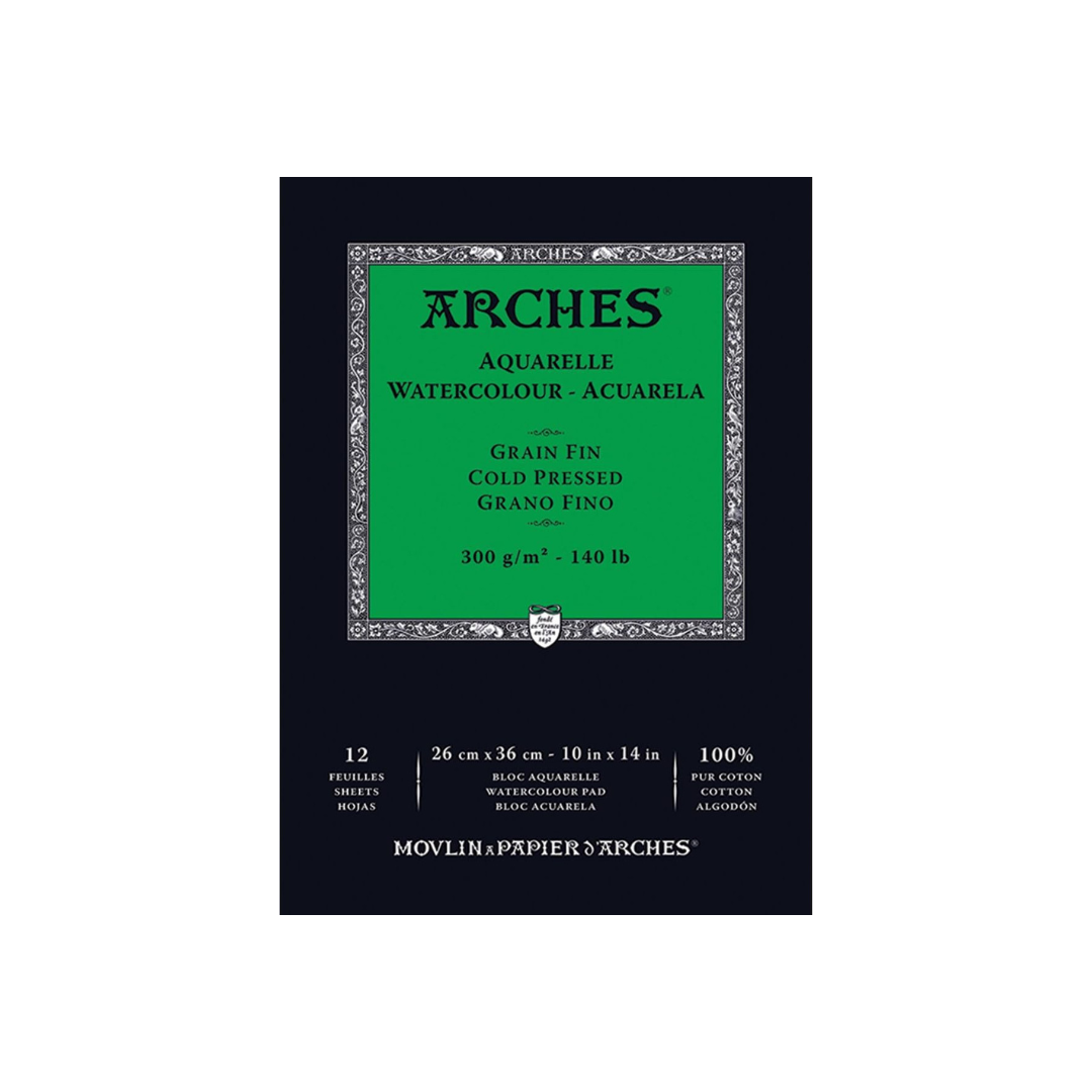 Arches Watercolor Pad 9x12-inch Natural White 100% Cotton Paper